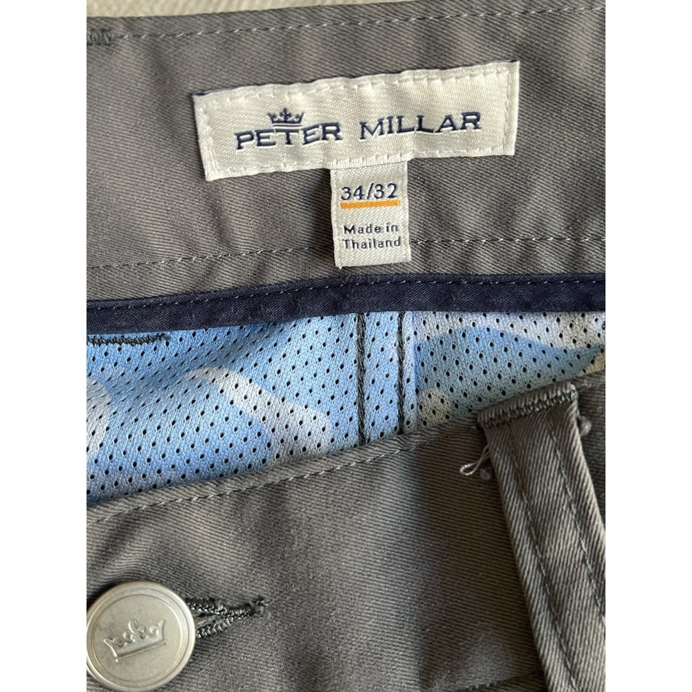 Peter Millar EB66 Polyester Golf Pants Gray 5 Pocket Performance, Size 34 - Picture 5 of 6